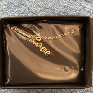 🛍️3/$20 - Avon Script Expression Goldtone 'Love' Necklace